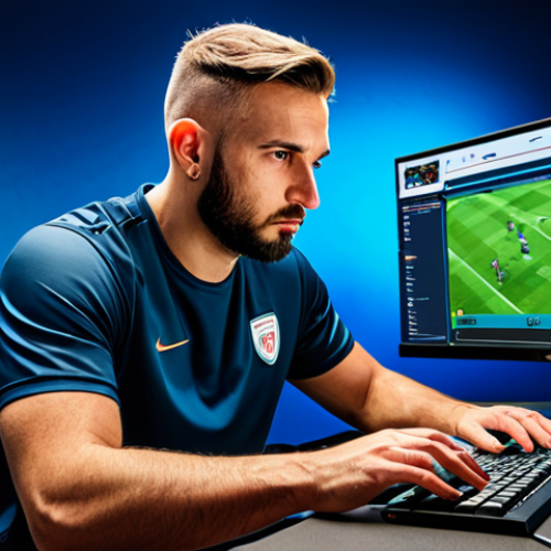 **

"A professional FC Online gamer, fully clothed in sportswear, strategizing at their computer. Modern gaming setup, focused expression, vibrant colors. Safe for work, appropriate content, perfect anatomy, well-formed hands, natural proportions, family-friendly."

**